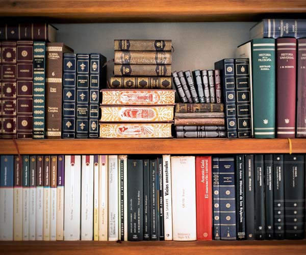 Legal books on bookcase to help with legal name change